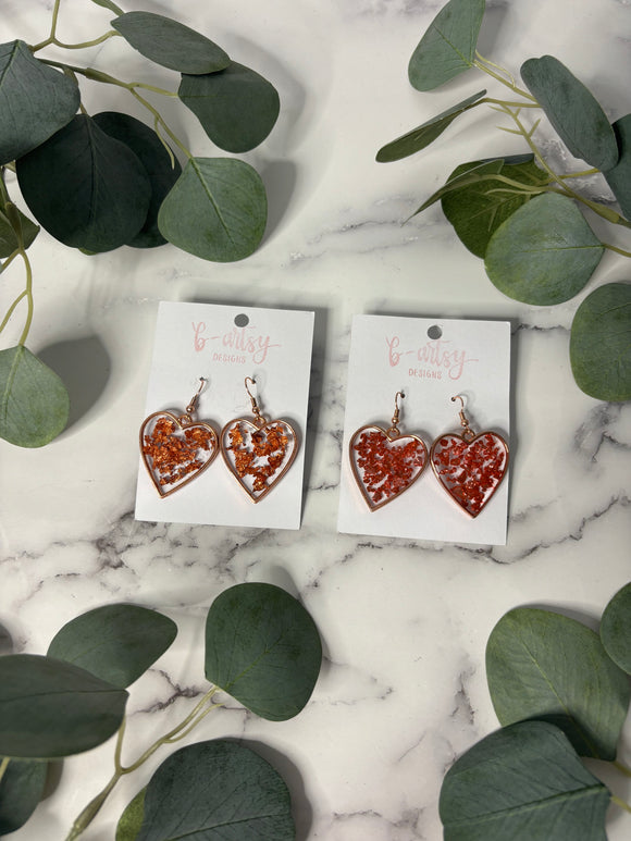 Rose Gold Hearts - Earrings