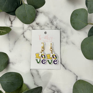 Mardi Gras "Love" - Earrings