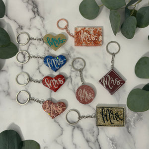 Glitter "Mrs" - Keychains