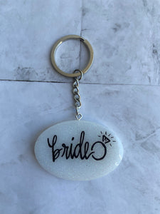 “Bride with Bling” Oval Keychain