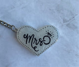 “Mrs. with some Bling” Heart Keychain