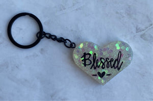 “Blessed” Heart Keychain