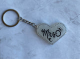 “Mrs. with some Bling” Heart Keychain