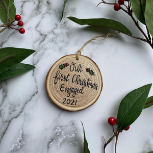 Our First Christmas Engaged Ornament